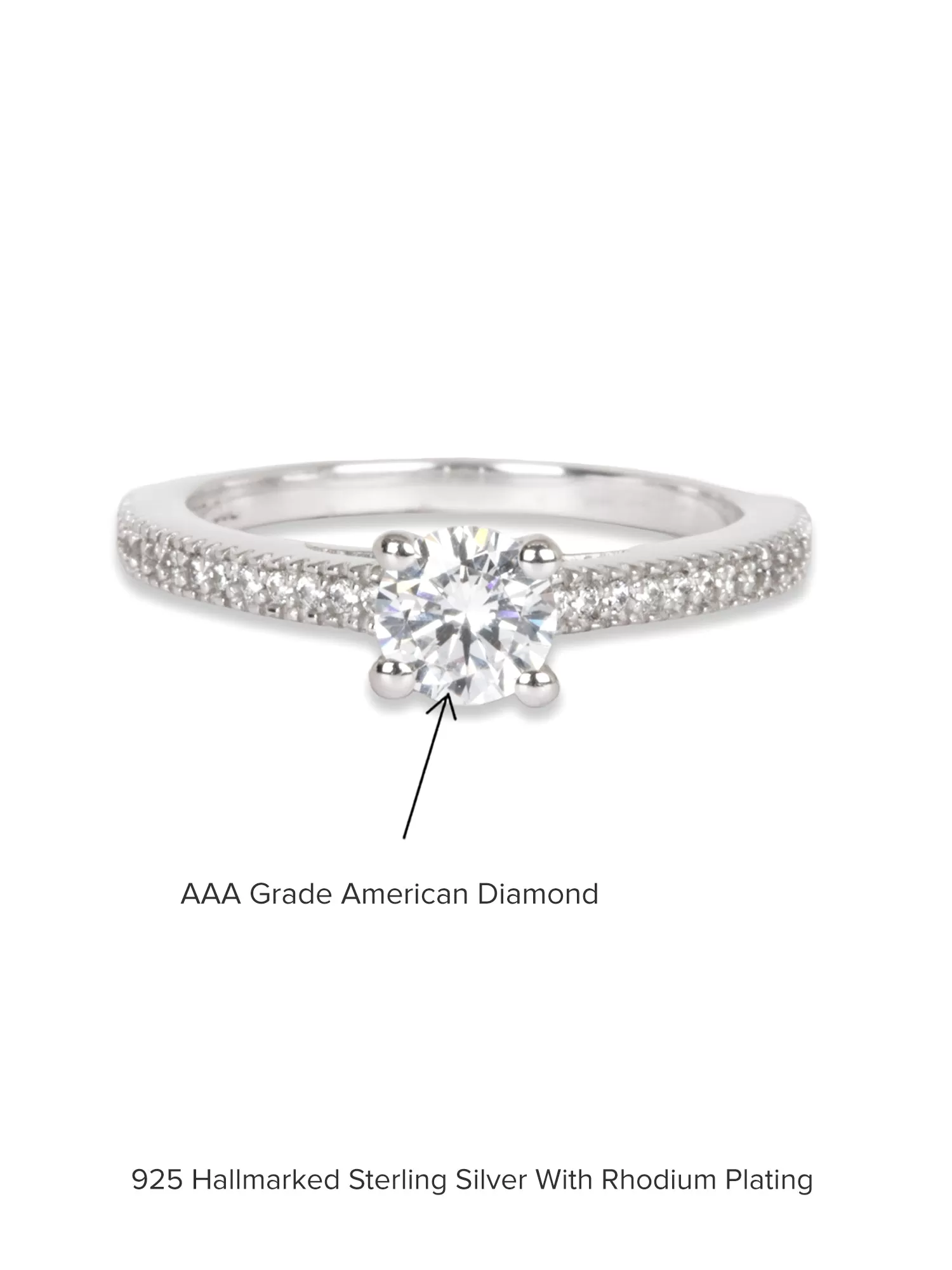 1.03 Carat Ornate Jewels American Diamond Solitaire Ring