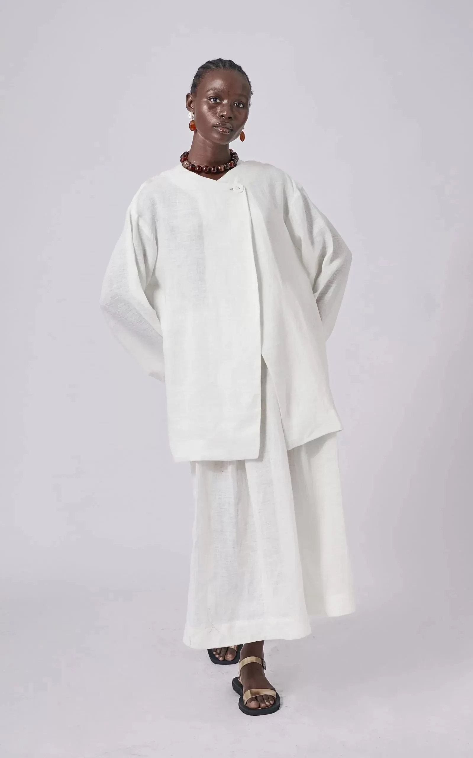 Abiola Olusola LIGHTWEIGHT OVERSIZED LINEN MOKO SHIRT