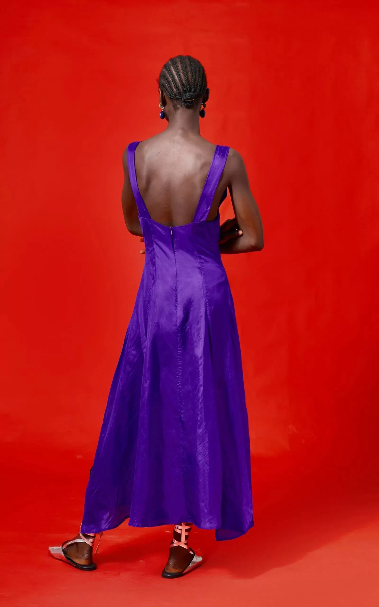 Abiola Olusola TWO SLITS ON THE SIDES AND FRONT LIGHTWEIGHT RIBAYI DRESS