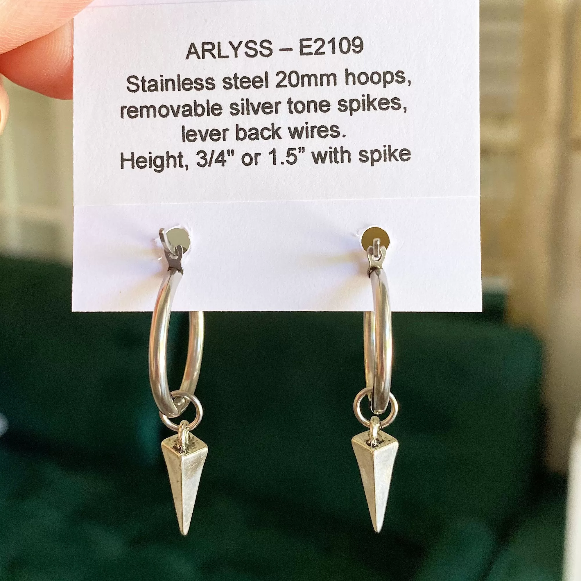 ARLYSS silver spike hoop earrings