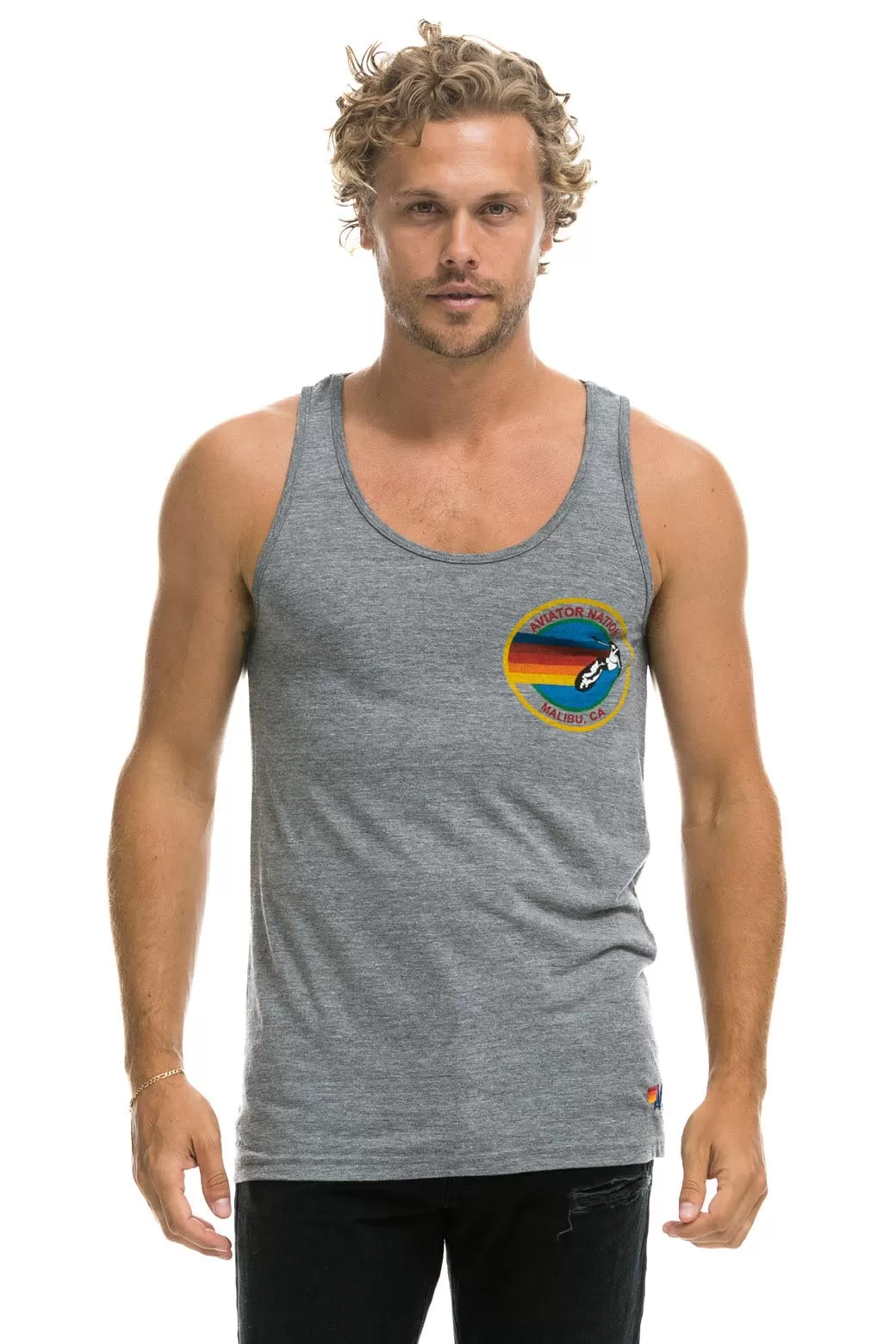 AVIATOR NATION MANHATTAN BEACH TANK - HEATHER GREY