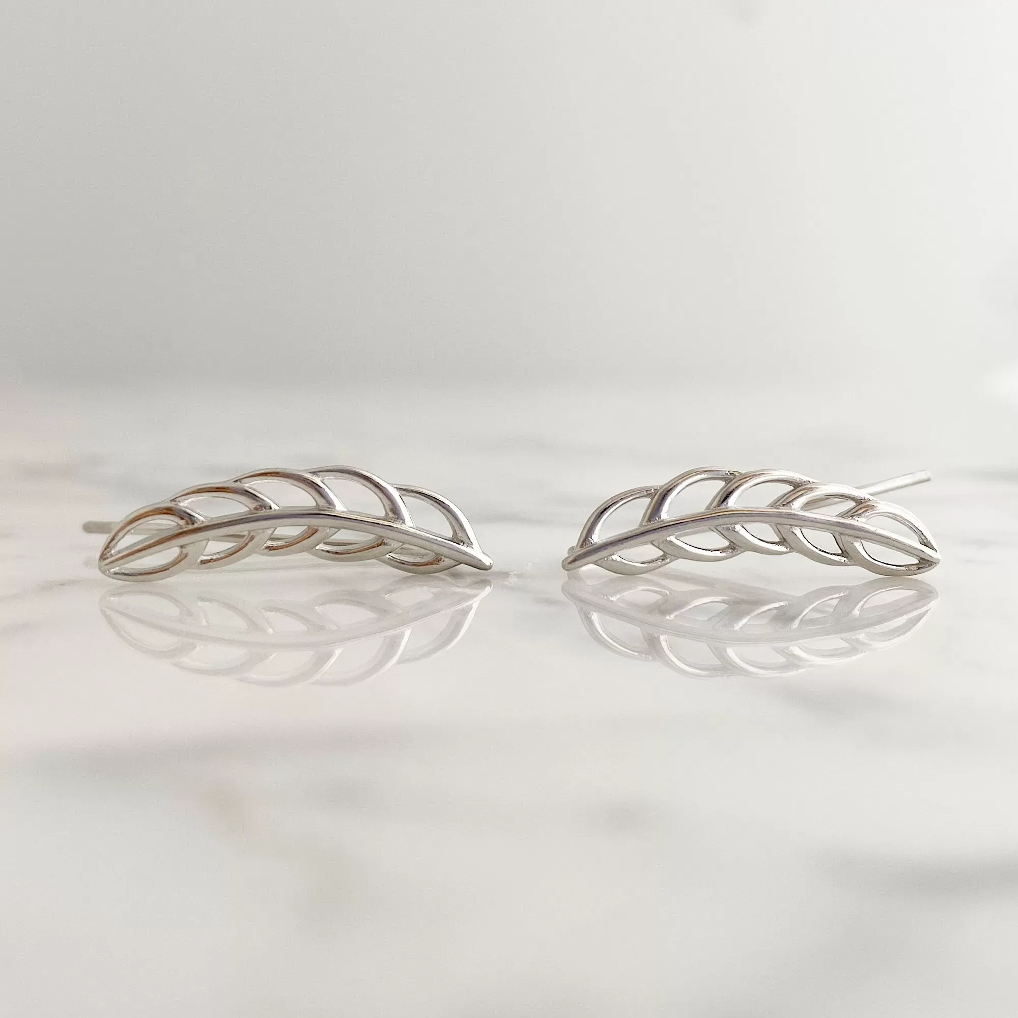 BANKS sterling silver leaf crawlers or earrings