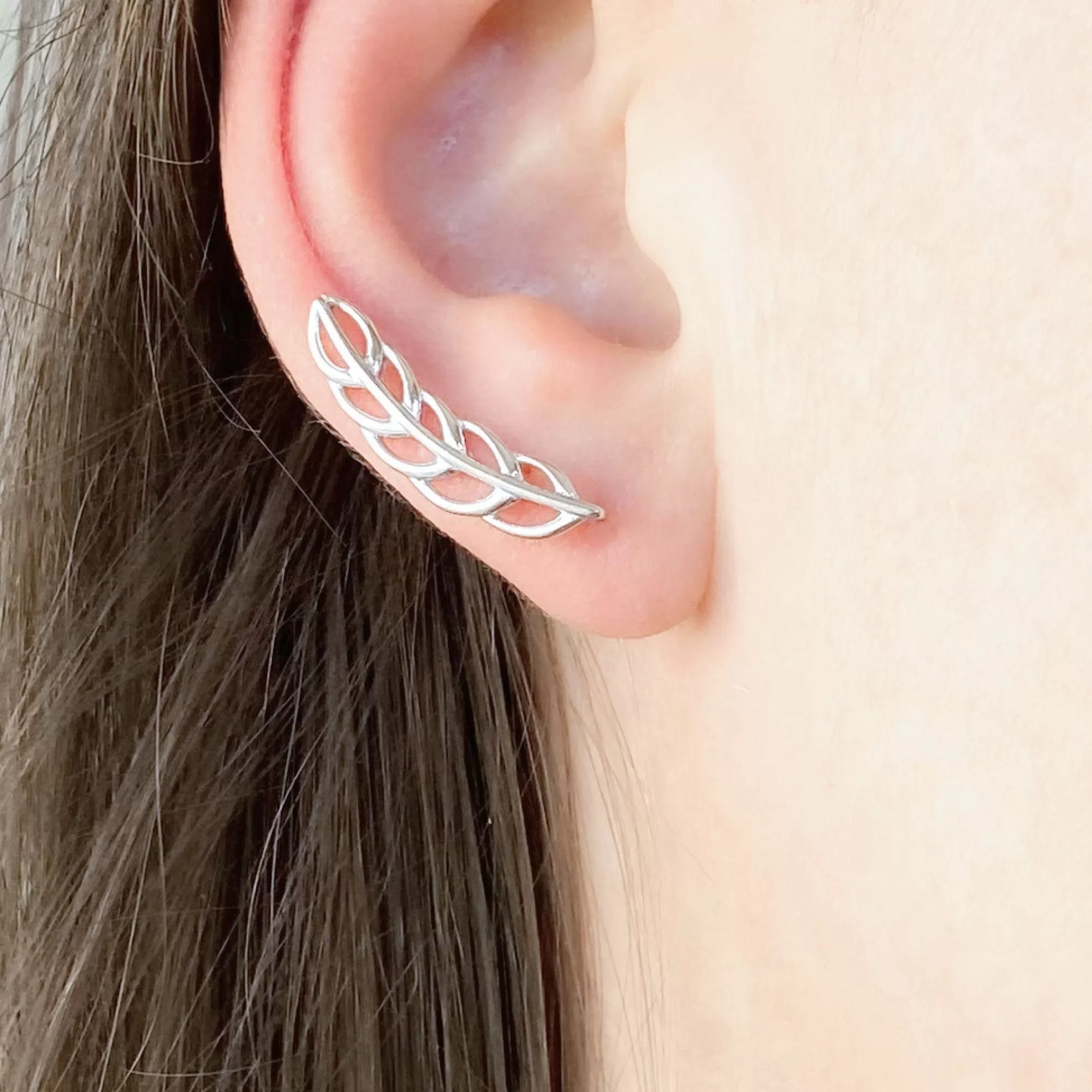 BANKS sterling silver leaf crawlers or earrings