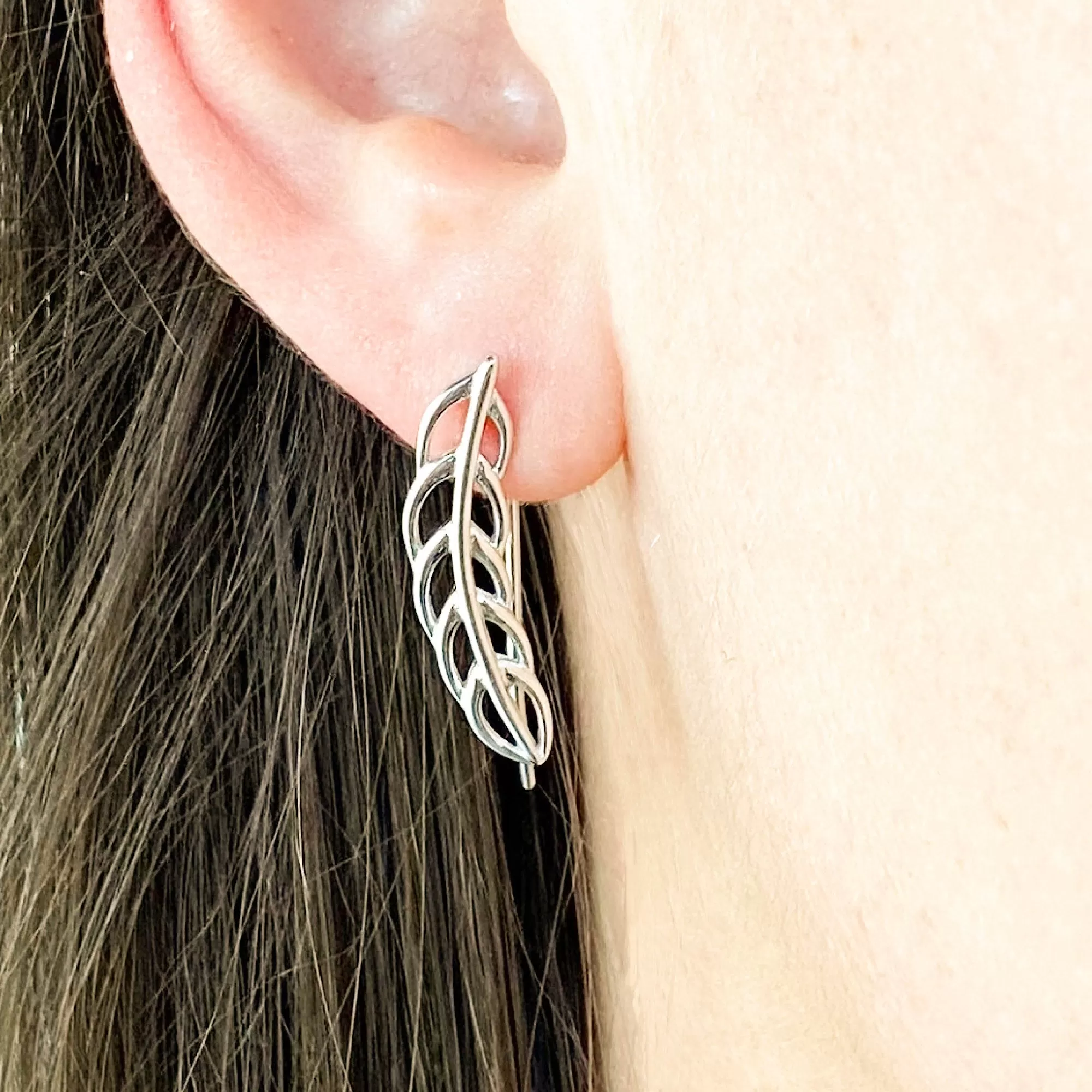 BANKS sterling silver leaf crawlers or earrings