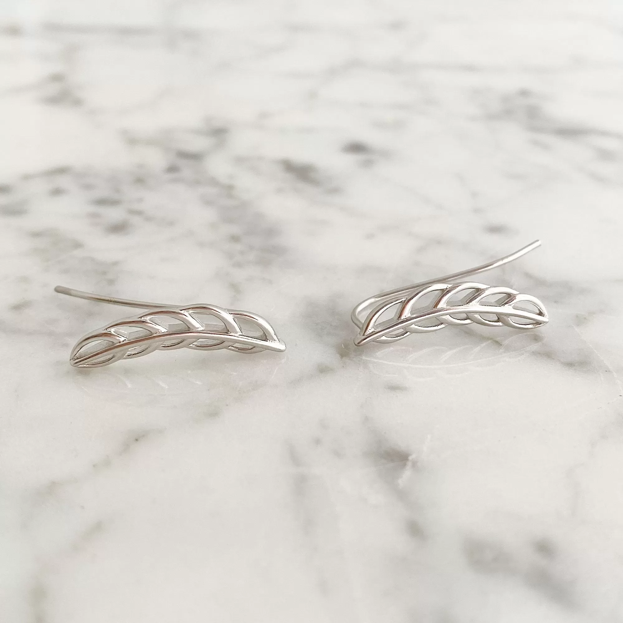 BANKS sterling silver leaf crawlers or earrings