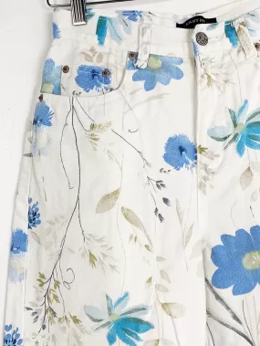 Bill Blass Blue Floral Jeans