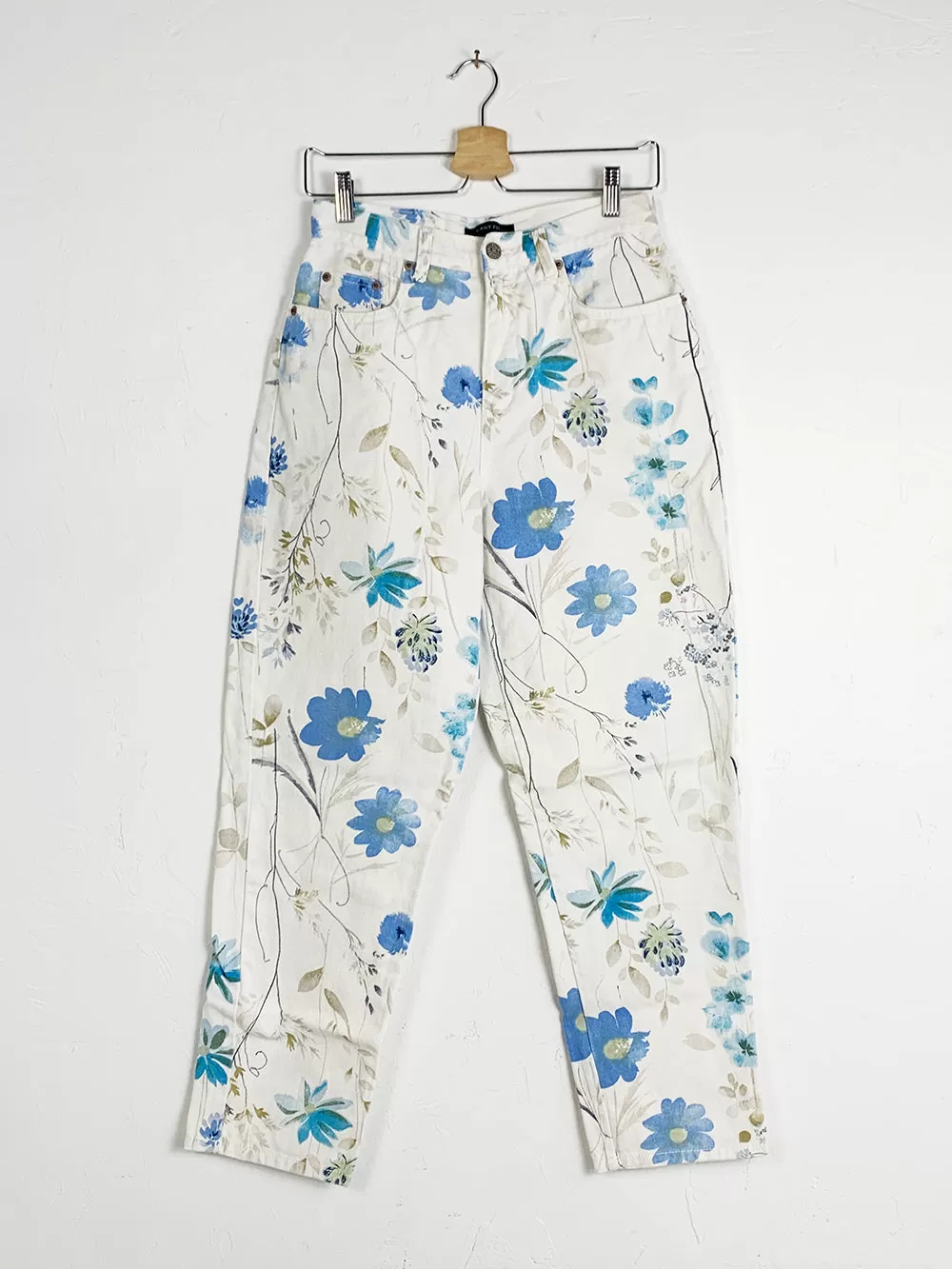 Bill Blass Blue Floral Jeans