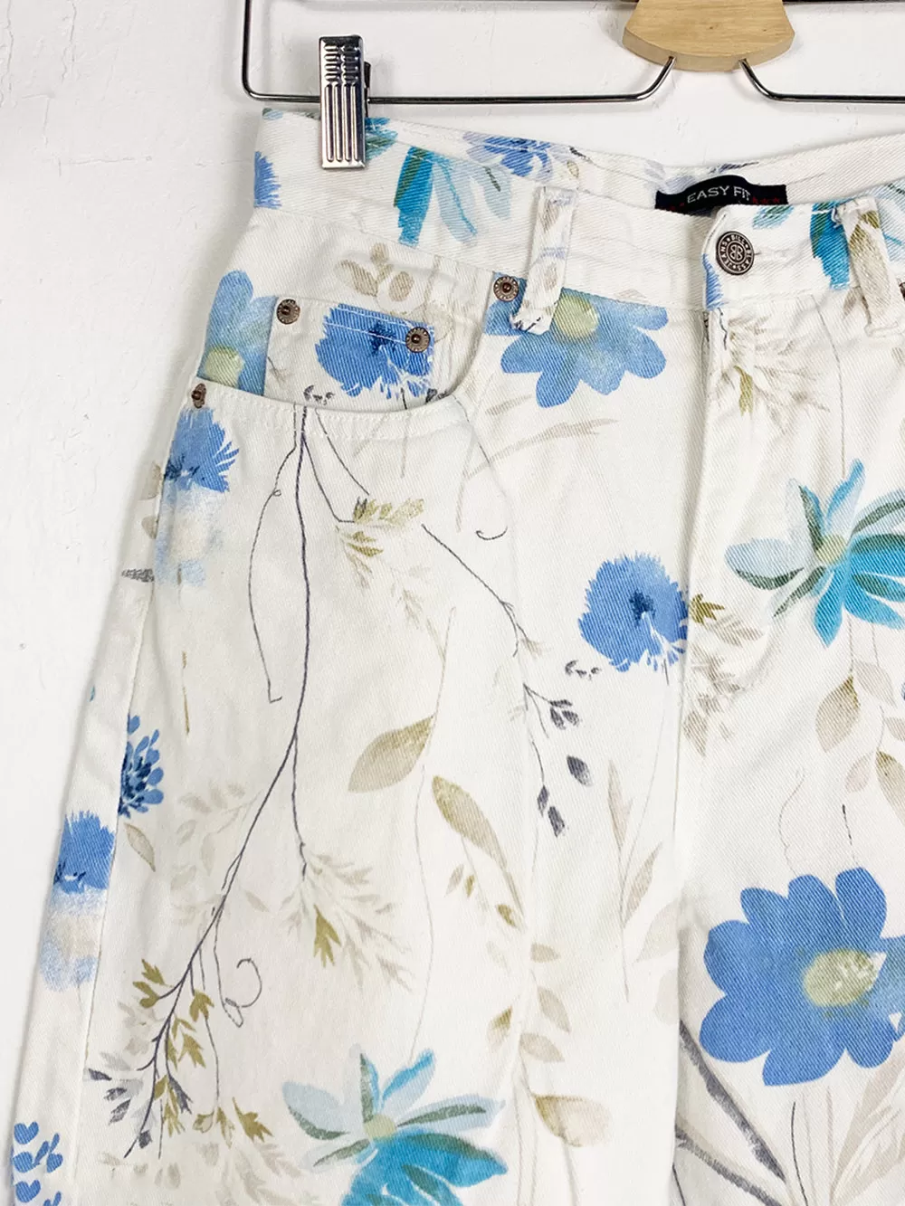 Bill Blass Blue Floral Jeans