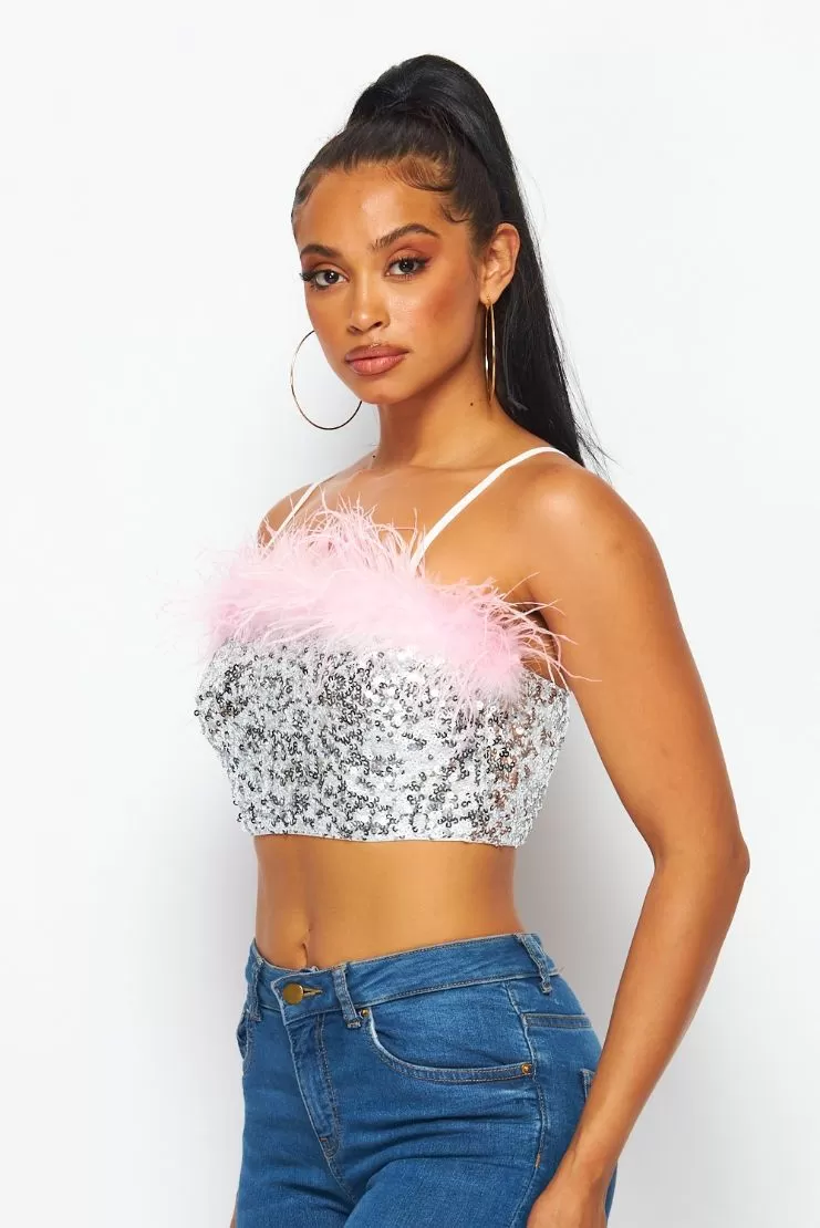 Bling This Way Sequin Crop Top