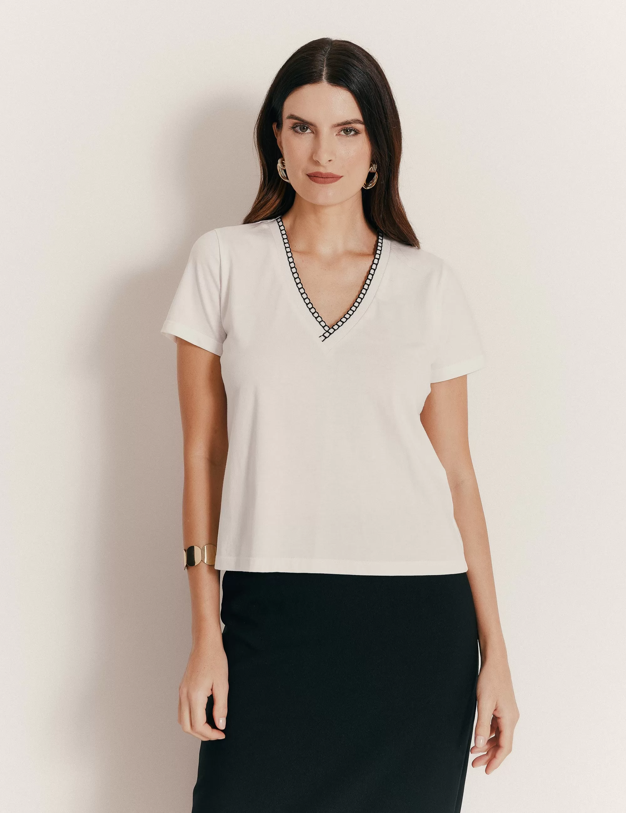 BLUSA UNIQUE CHIC BRANCA BARBARA MALHA