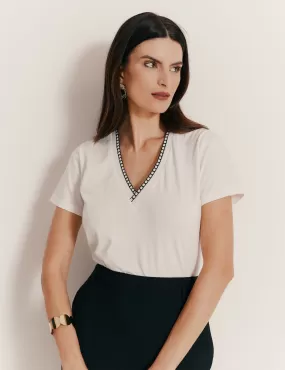 BLUSA UNIQUE CHIC BRANCA BARBARA MALHA