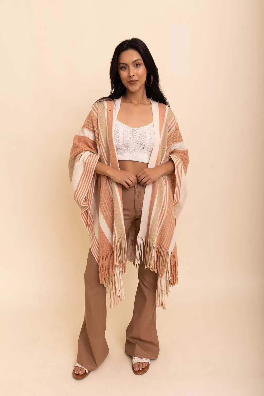 Boho Chic Frayed Edge Ruana