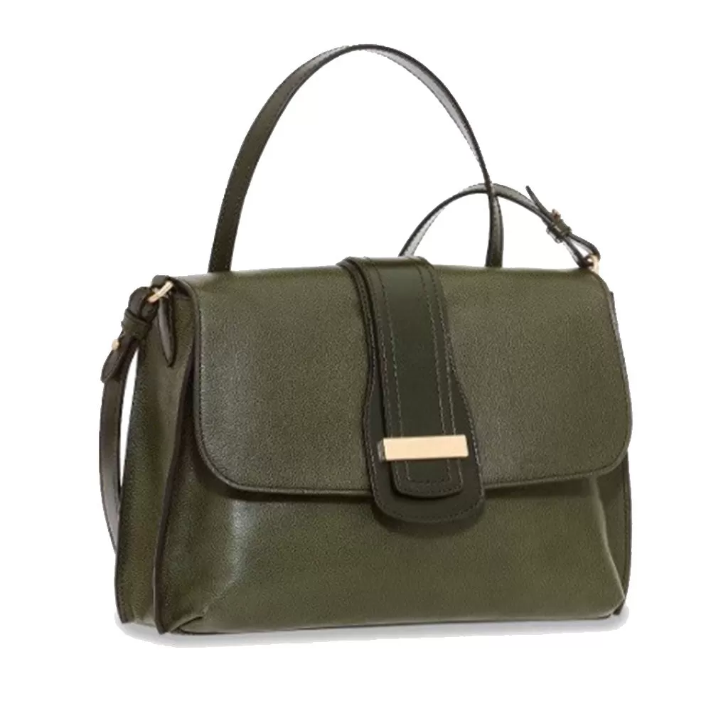 Borsa Donna a Spalla con Tracolla THE BRIDGE linea Bice in Pelle Verde