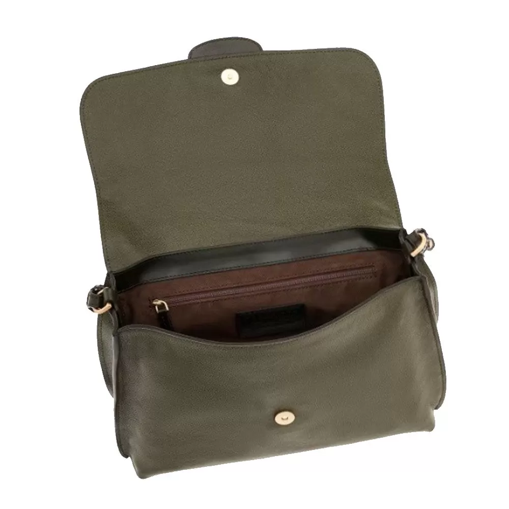 Borsa Donna a Spalla con Tracolla THE BRIDGE linea Bice in Pelle Verde