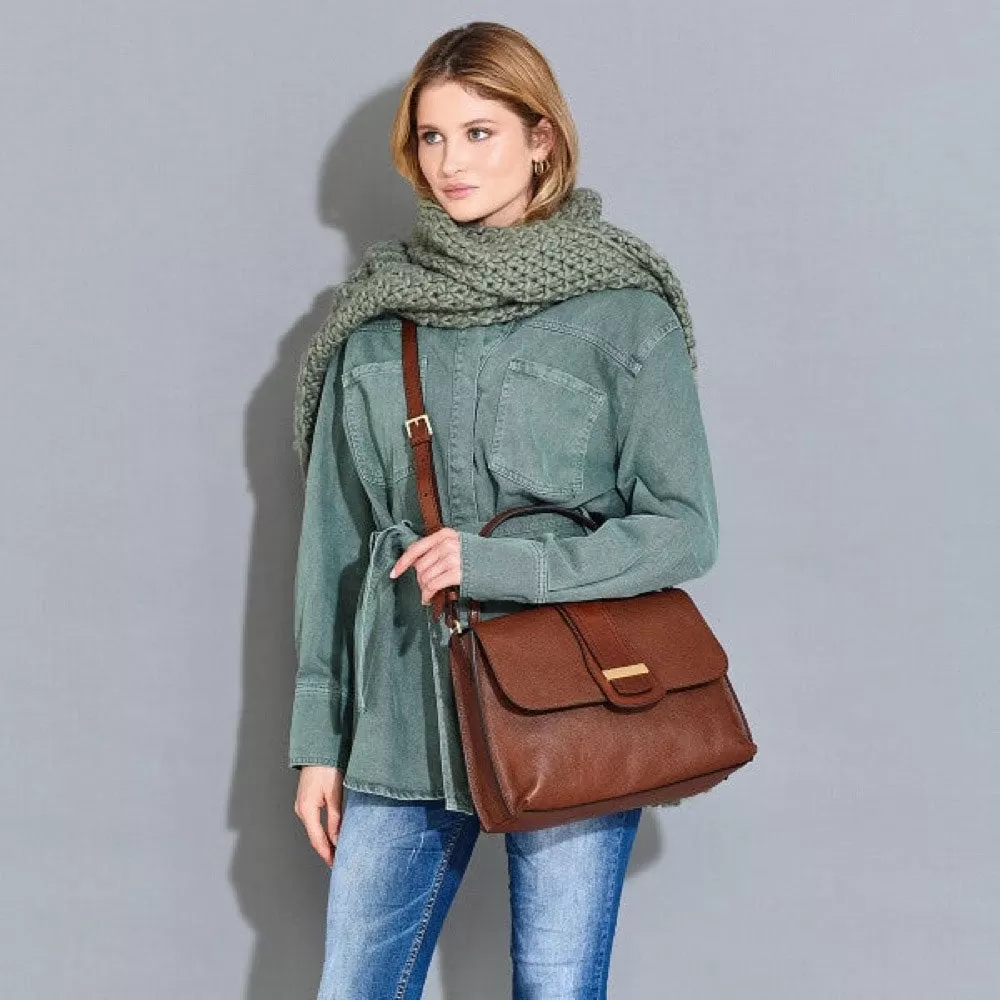 Borsa Donna a Spalla con Tracolla THE BRIDGE linea Bice in Pelle Verde