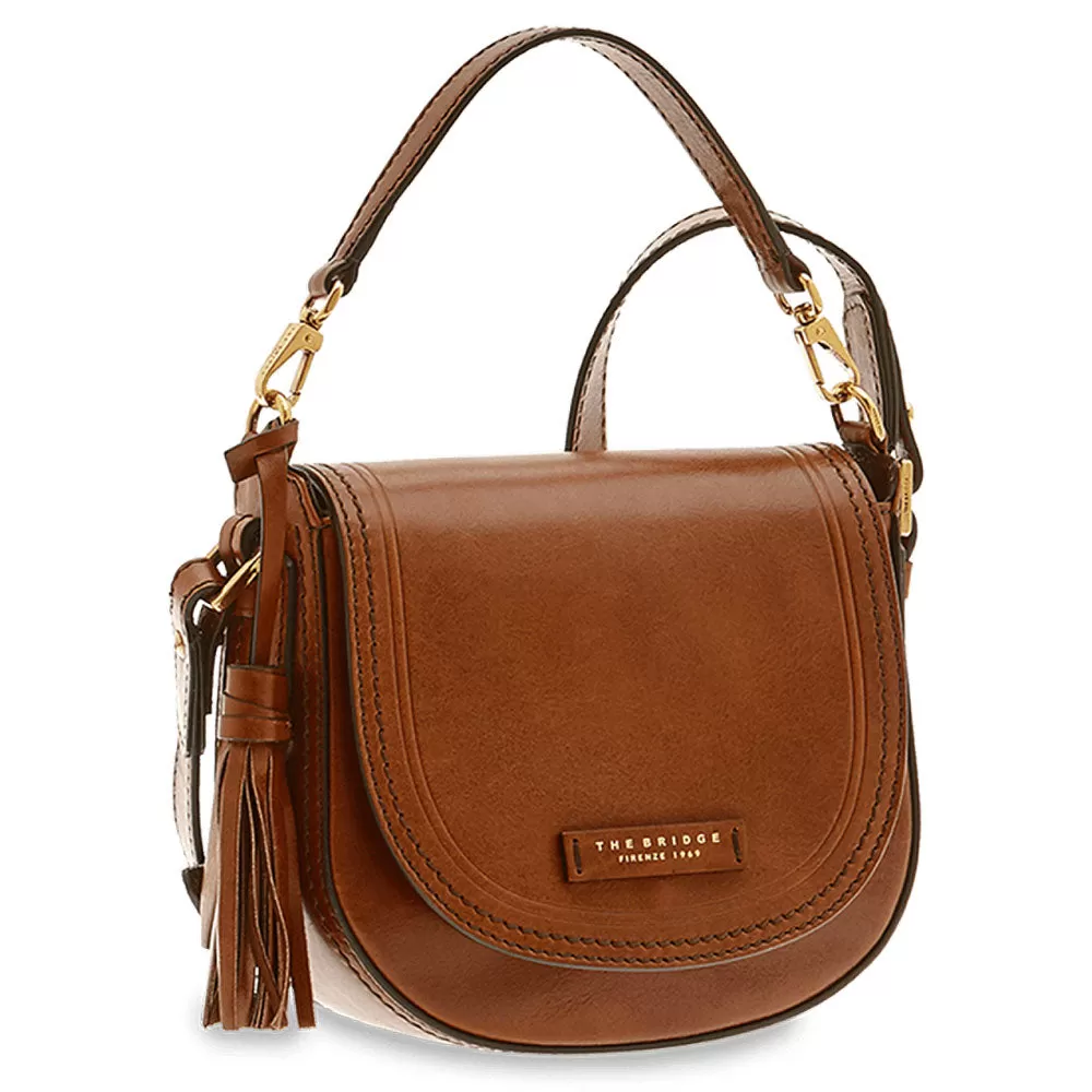 Borsa Donna Piccola a Mano con Tracolla THE BRIDGE in Pelle Marrone linea Pearl District