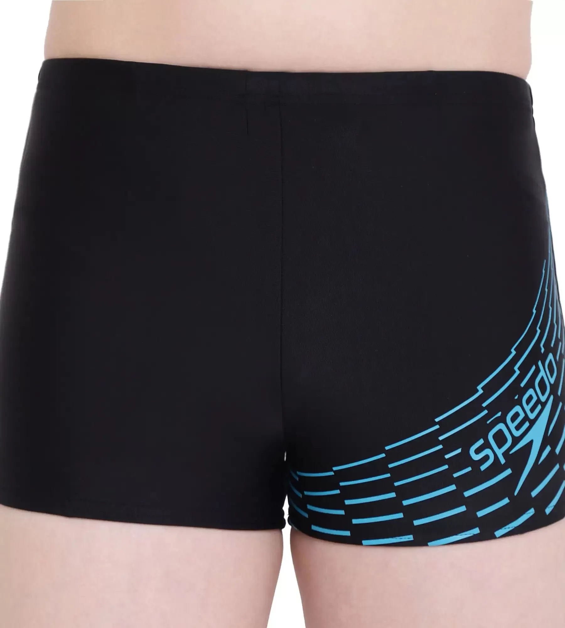 Boy's Endurance Medley Logo Aquashort - Black  &  Aquarium