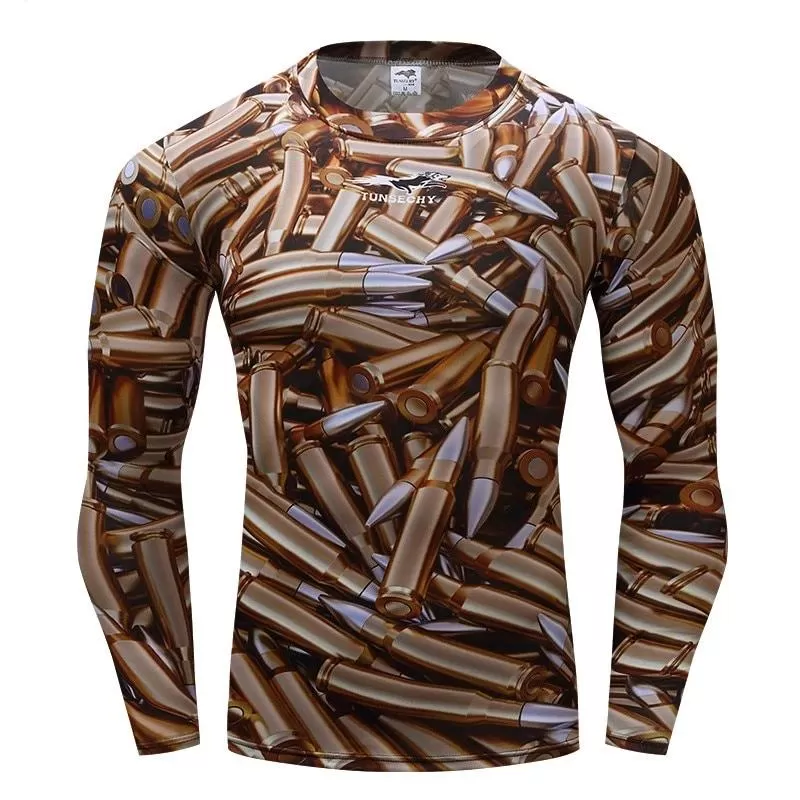 Camouflage Compression 'Bullets Camo' Long Sleeve Rashguard