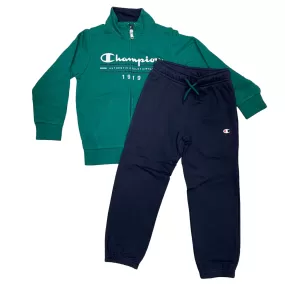 Champion boys' cotton tracksuit 306703 green blue