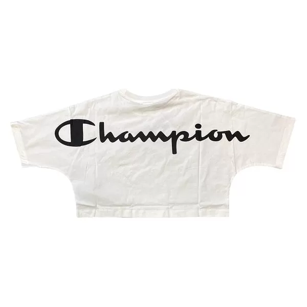 Champion Croptop women's short t-shirt 114887 WW001 WHT white