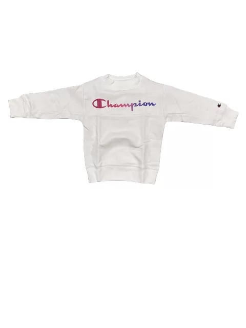 Champion Girls' crewneck sweatshirt with colorful print 404514 WW001 WHT white