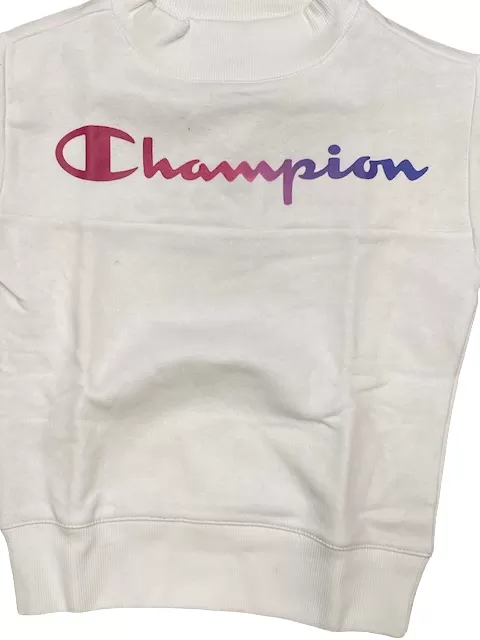 Champion Girls' crewneck sweatshirt with colorful print 404514 WW001 WHT white