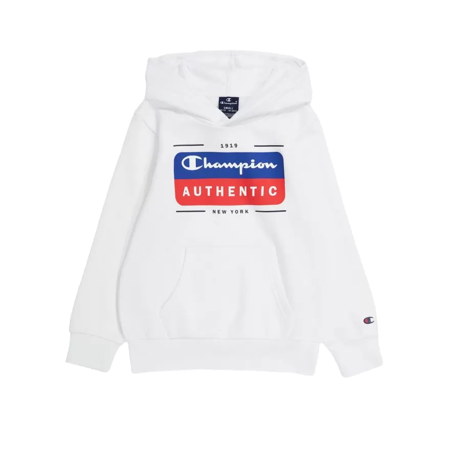 Champion lightweight fleece hoodie with chest logo Legacy 306512 WW001 white