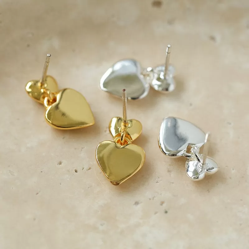 Chic Dual Heart Stud Earrings