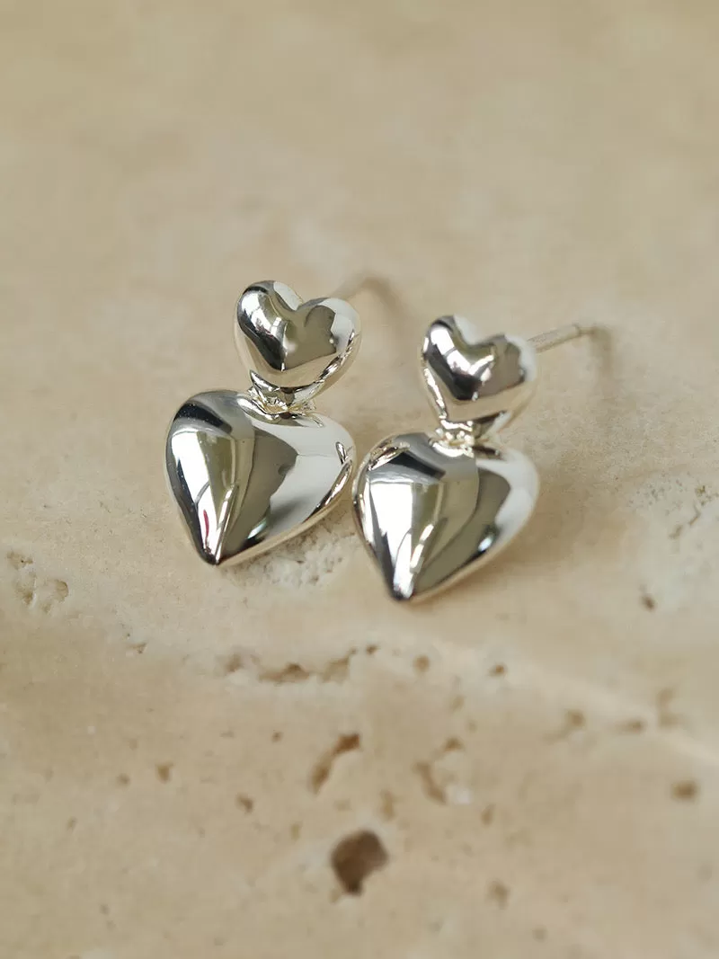 Chic Dual Heart Stud Earrings