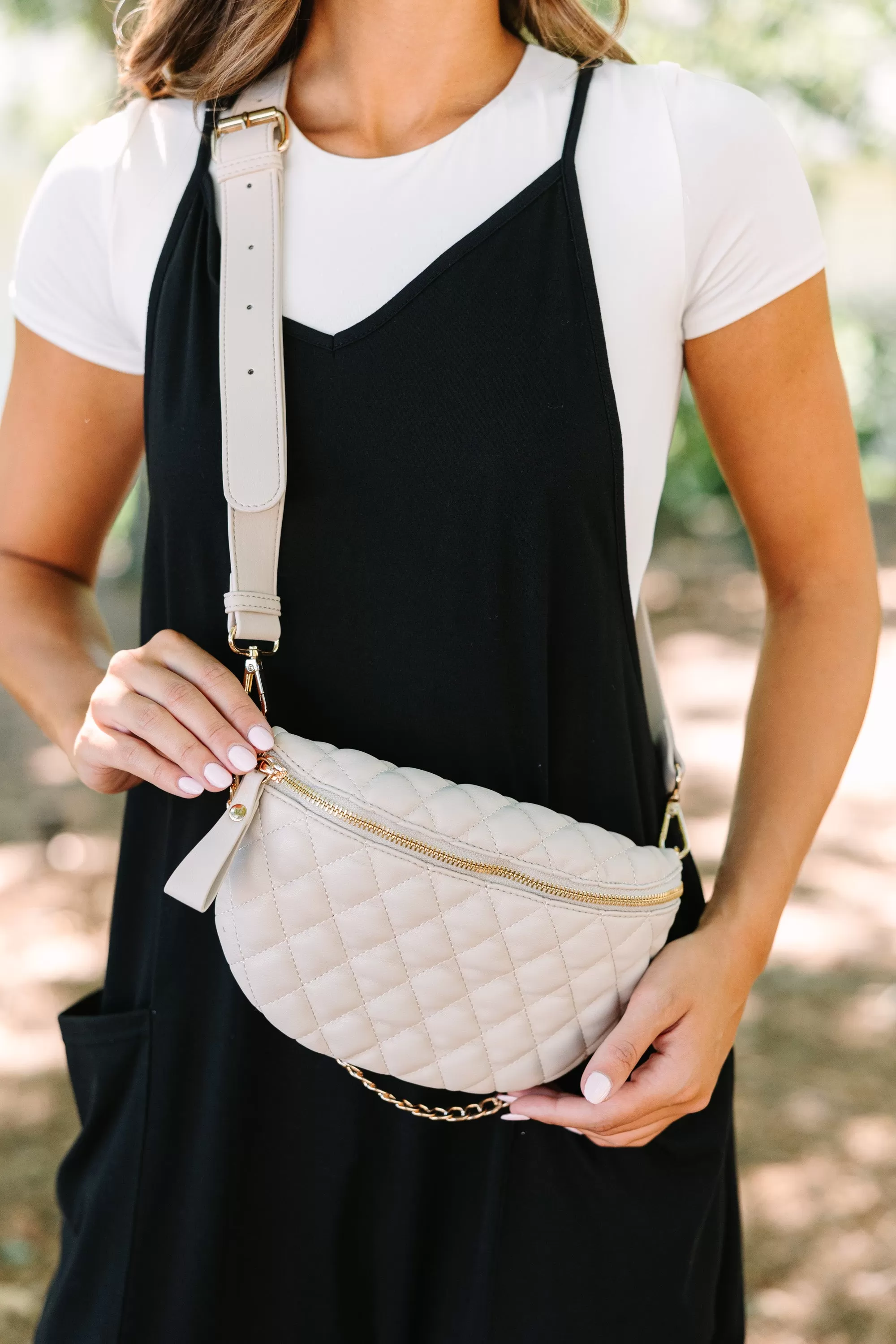 Chic Intuition Nude Quilted Belt Bag