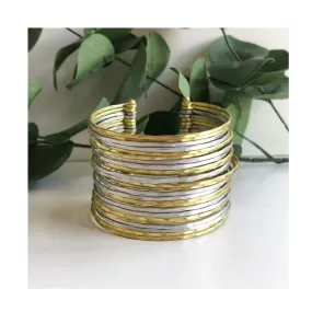 Colexico Cuff Gold and Silver Matte Bracelet For Women