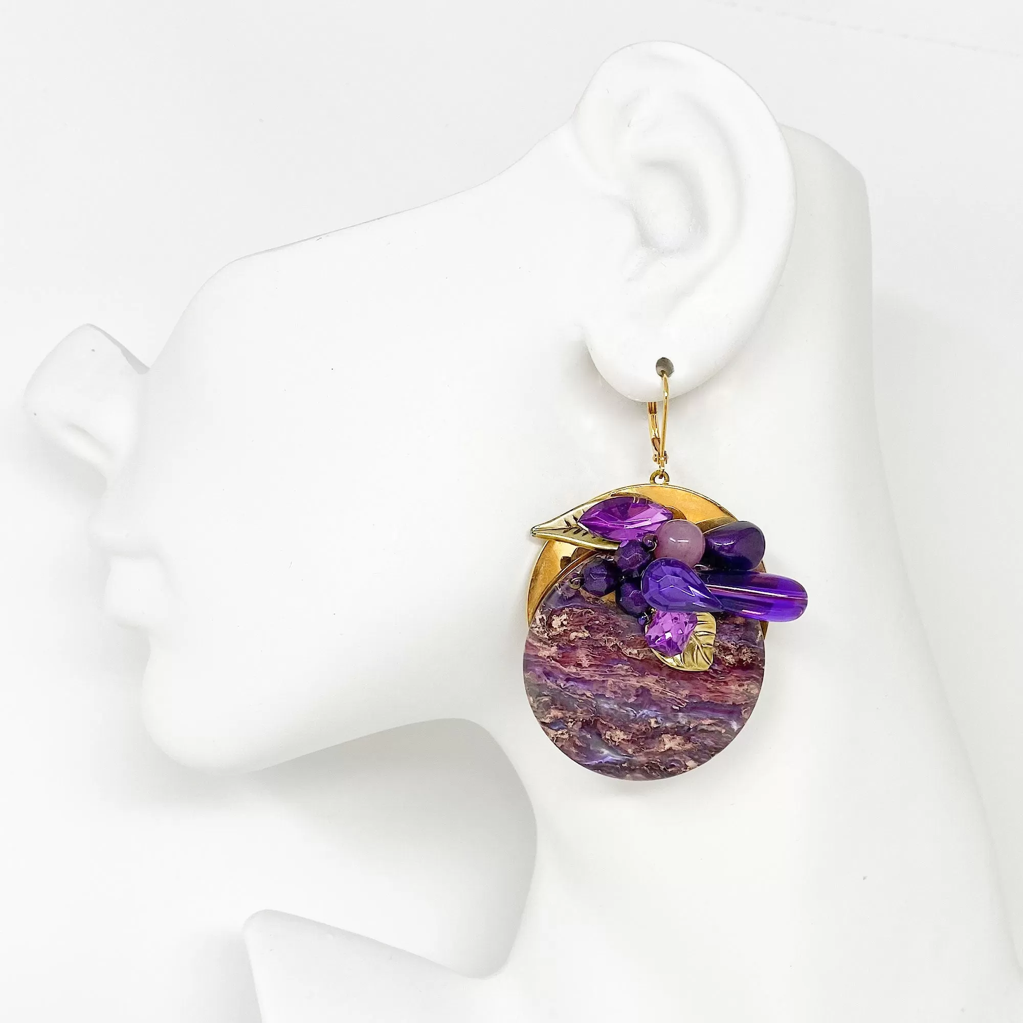 COULMAN purple statement earrings