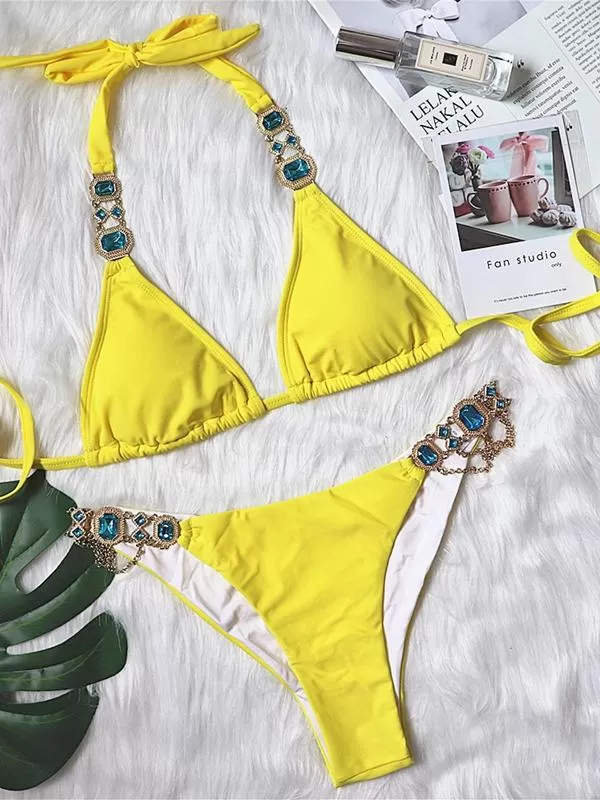 Crystal Diamond Multiple Colour Bikini