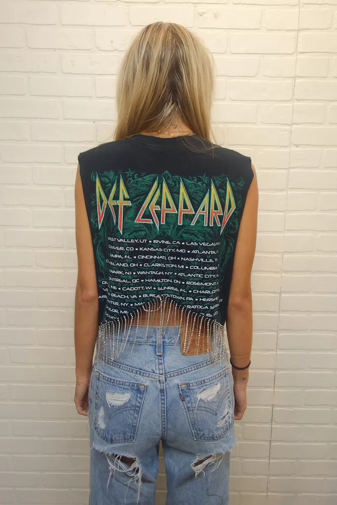 Def Leppard Rhinestone Fringe Tank