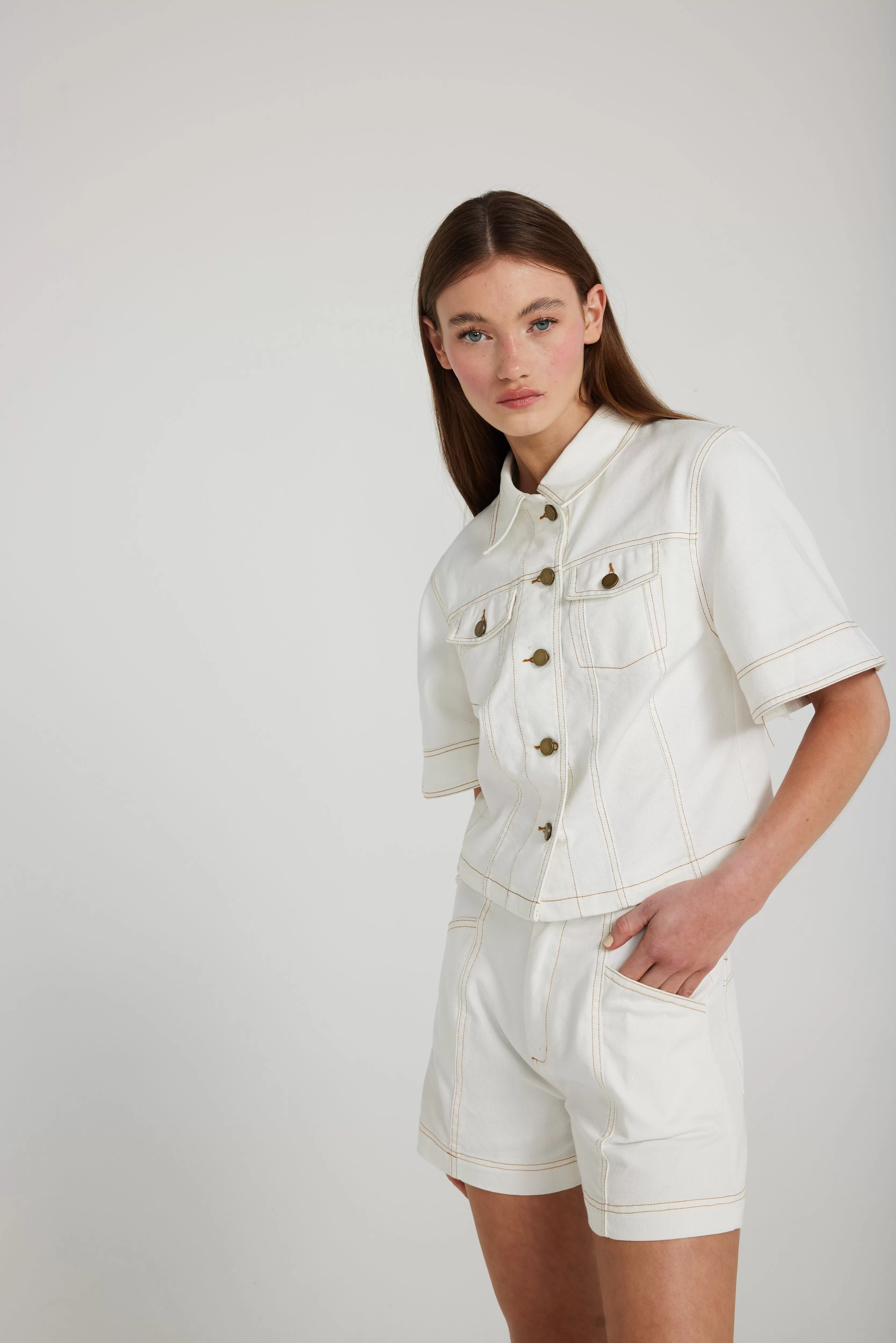 Defender Top (White Denim)