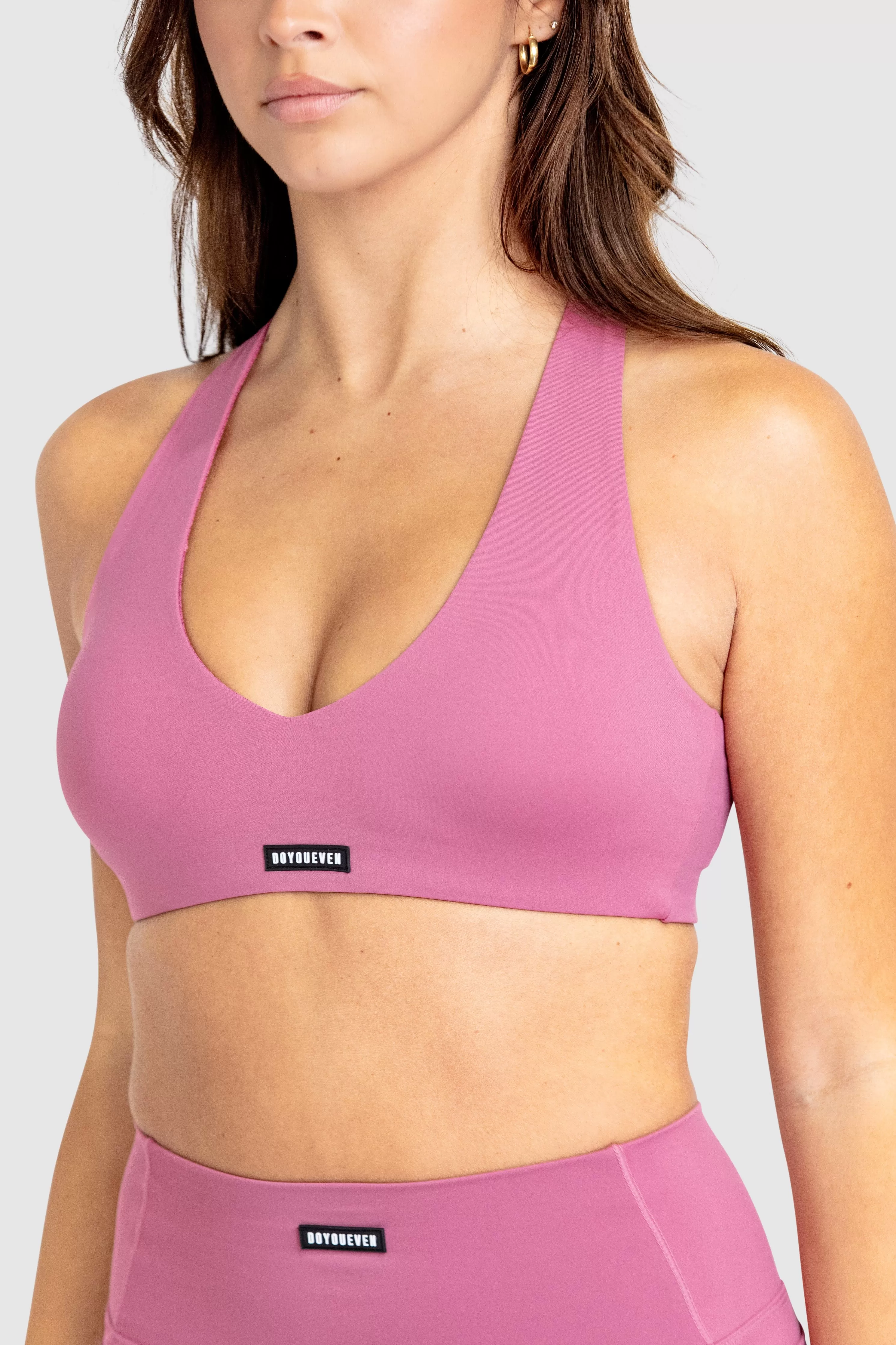 Desire V-Neck Crop - Berry Pink