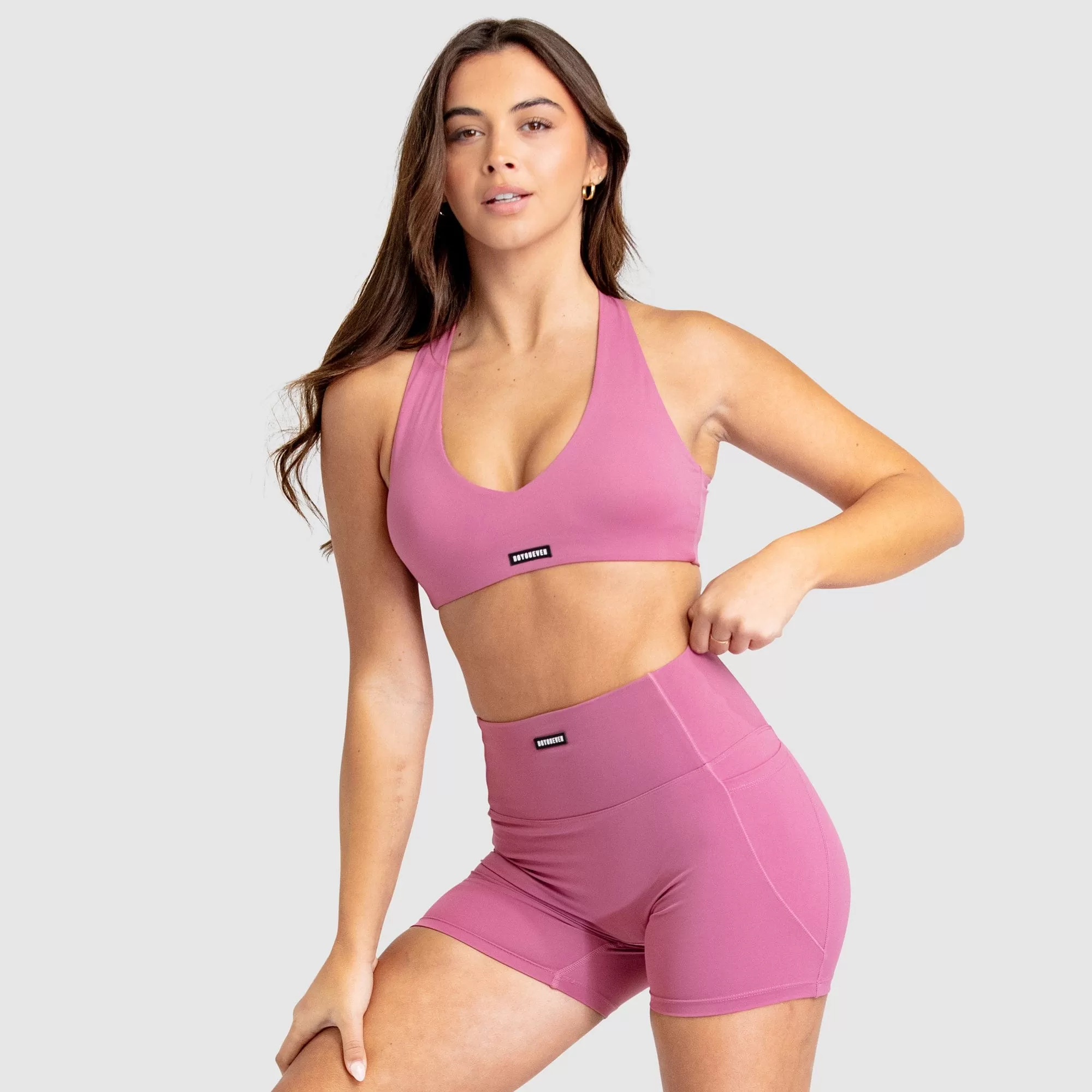 Desire V-Neck Crop - Berry Pink