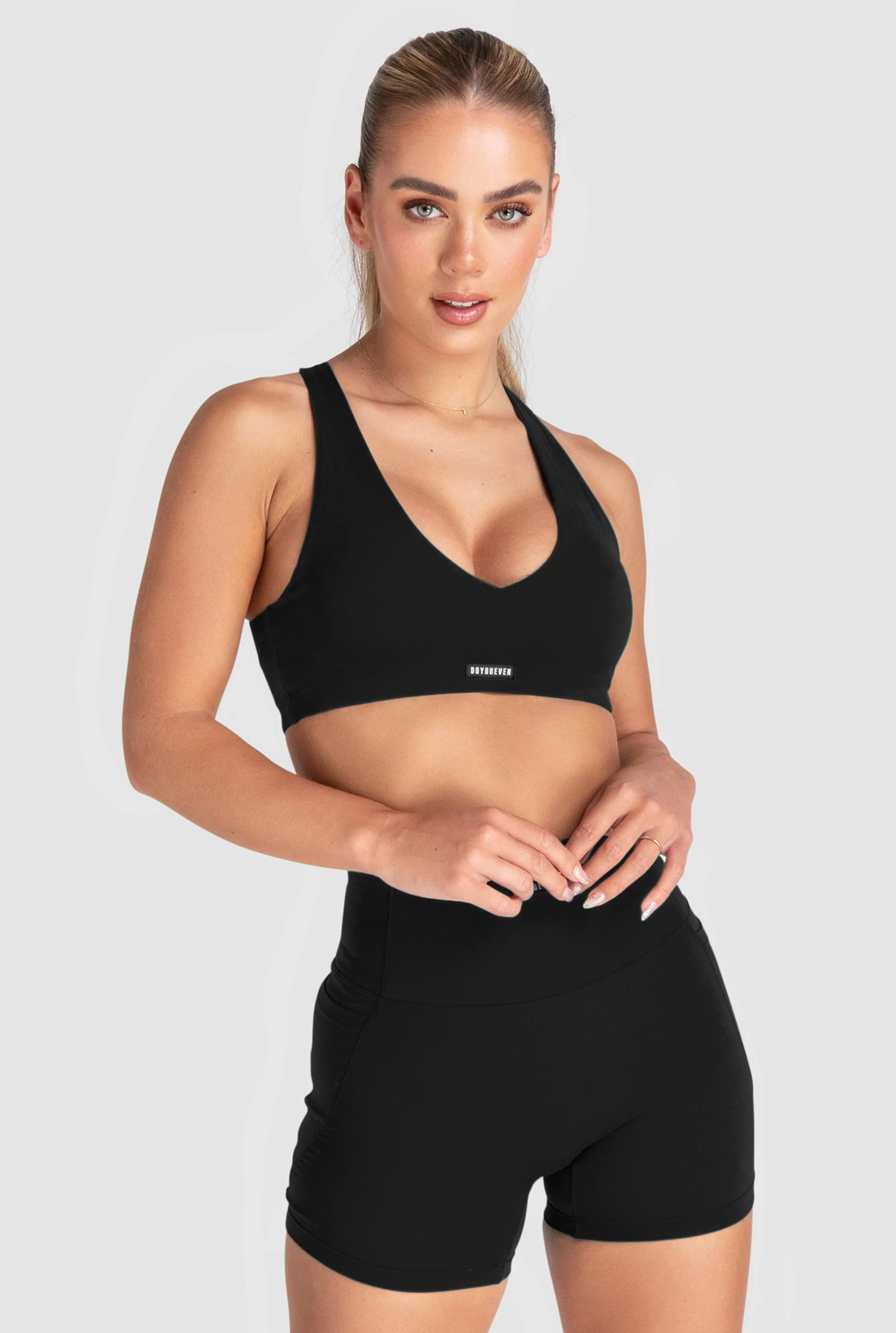 Desire V-Neck Crop - Black