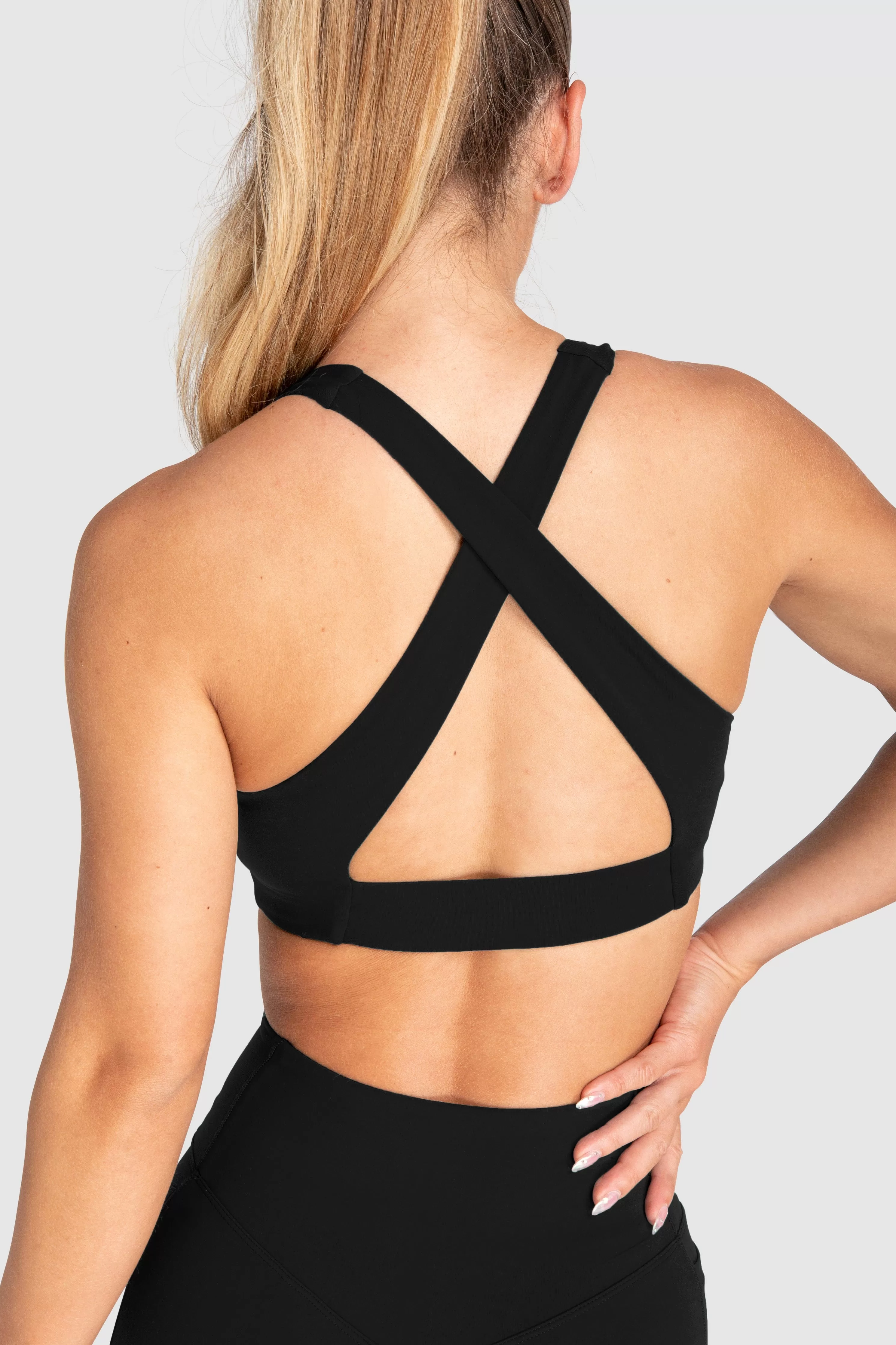 Desire V-Neck Crop - Black