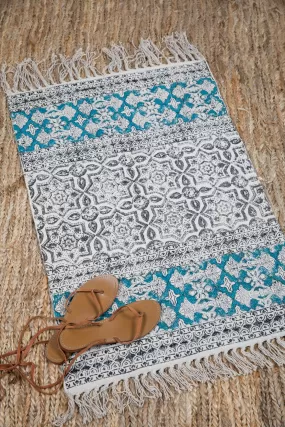 Dhurrie Woven Block Print Rug