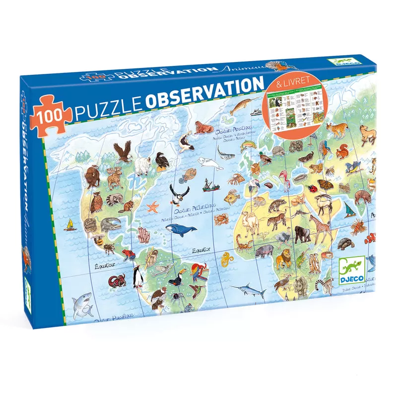 Djeco World Animals 100pc Observation Puzzle