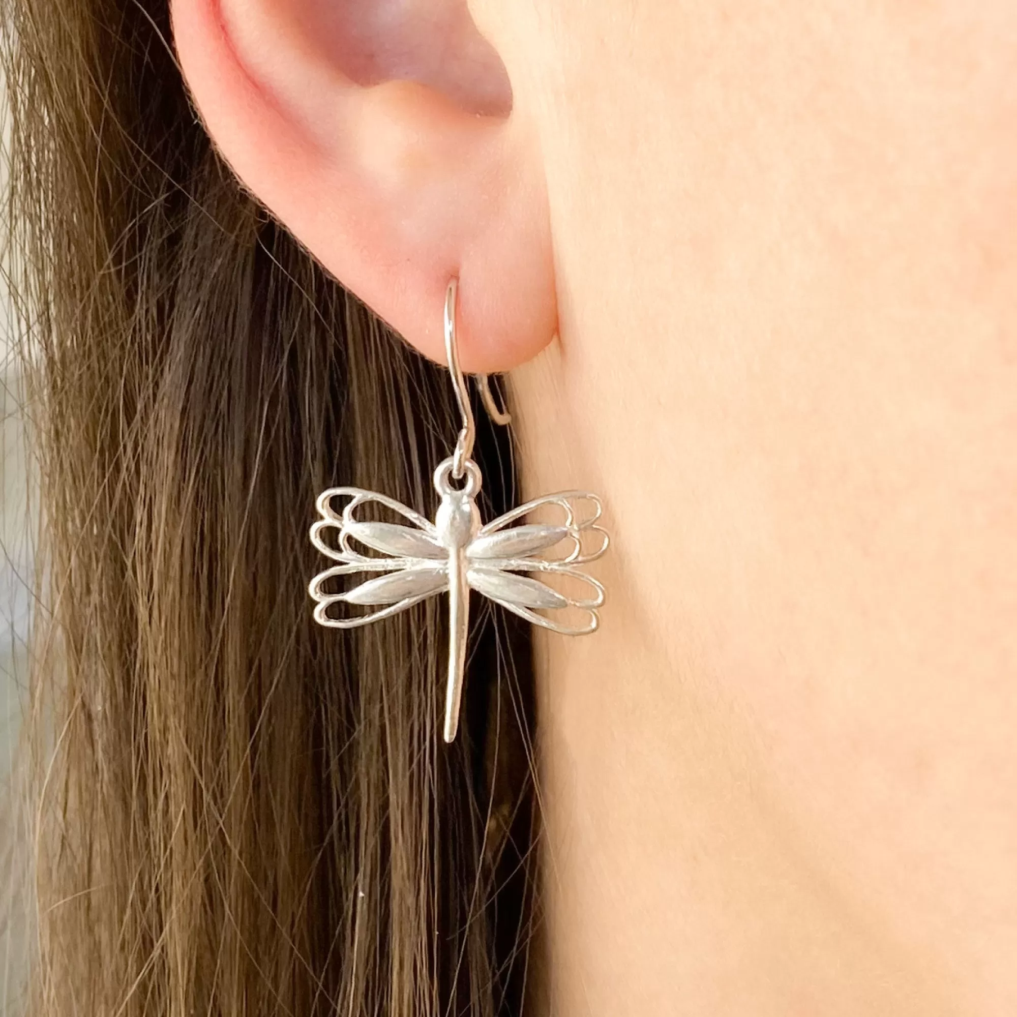 DRAGONFLY vintage sterling silver earrings