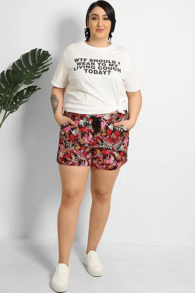 Drawstring Waist Printed Summer Shorts