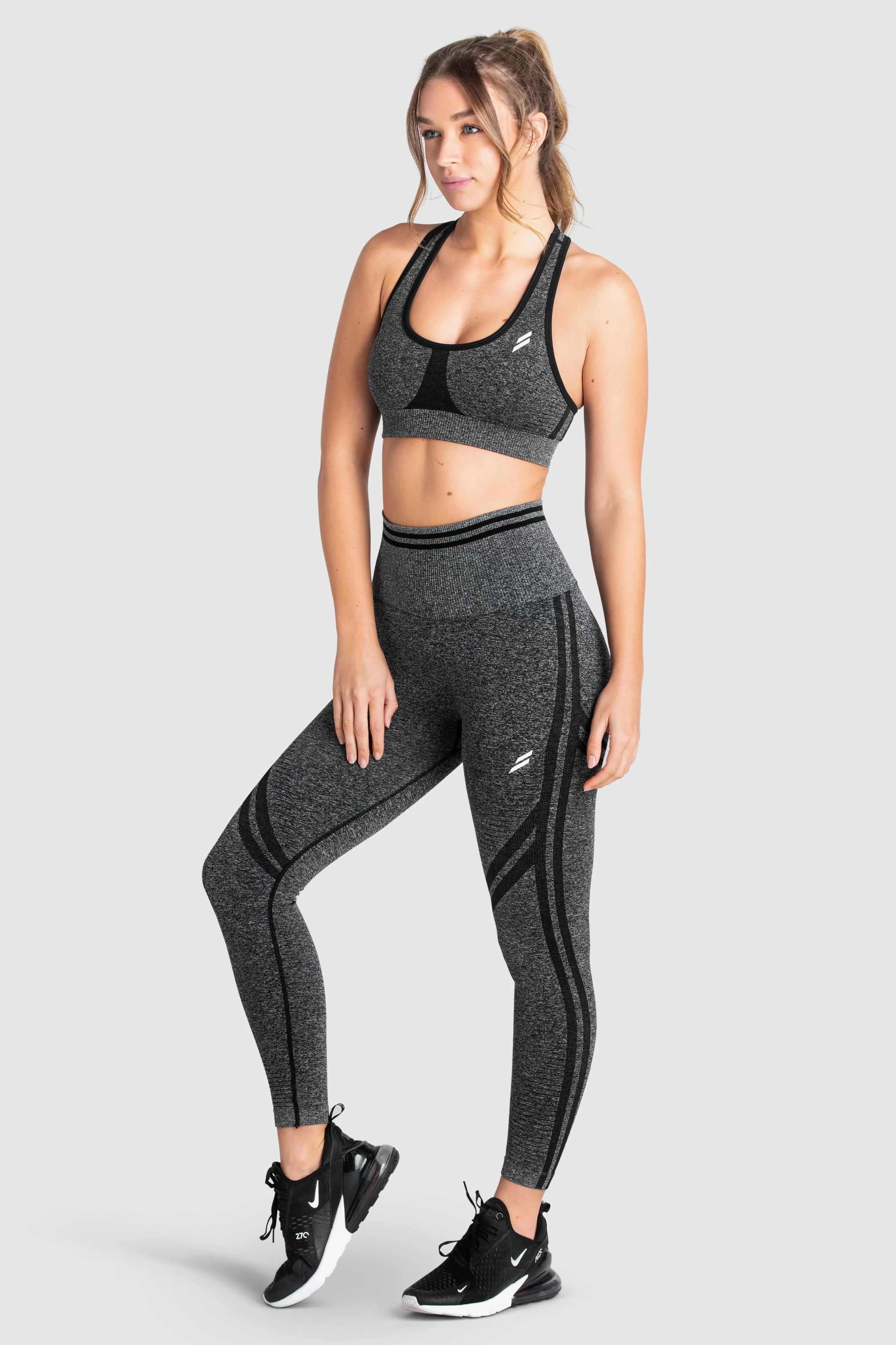 DYE Scrunch Seamless Crop - Black Marl