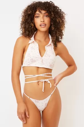 Ellie Halter High Neck Bikini Top - Sweet Rose