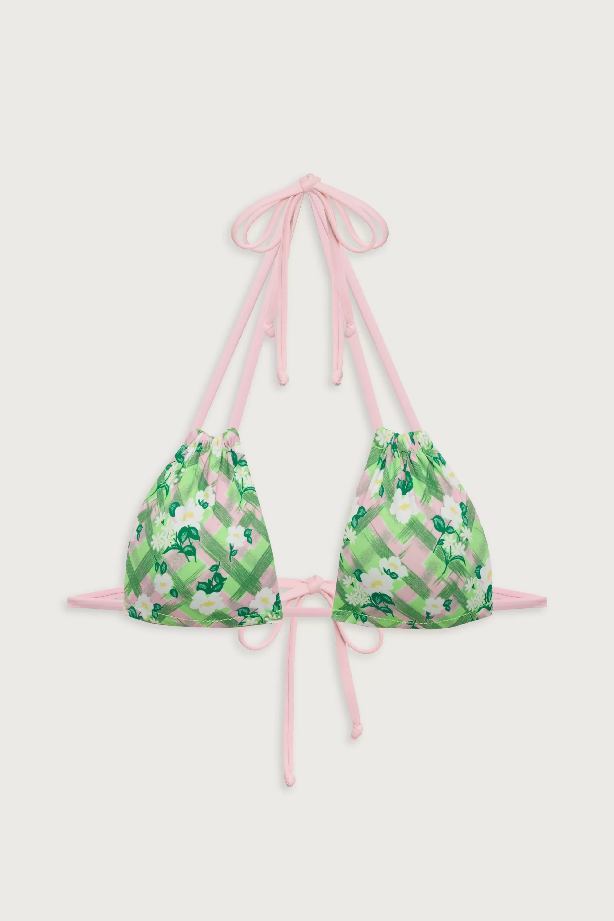 Florabelle Plaid Triangle Bikini Top - Baby Daisy