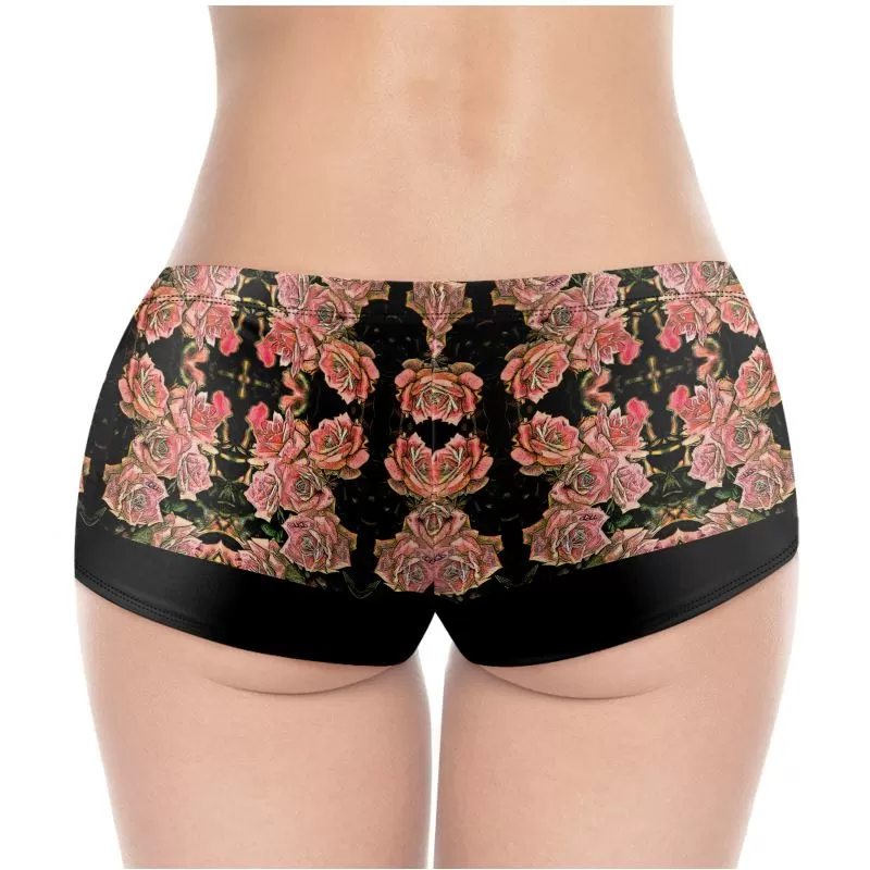 Floral Embosses: Roses 06-01 Designer Hot Pants