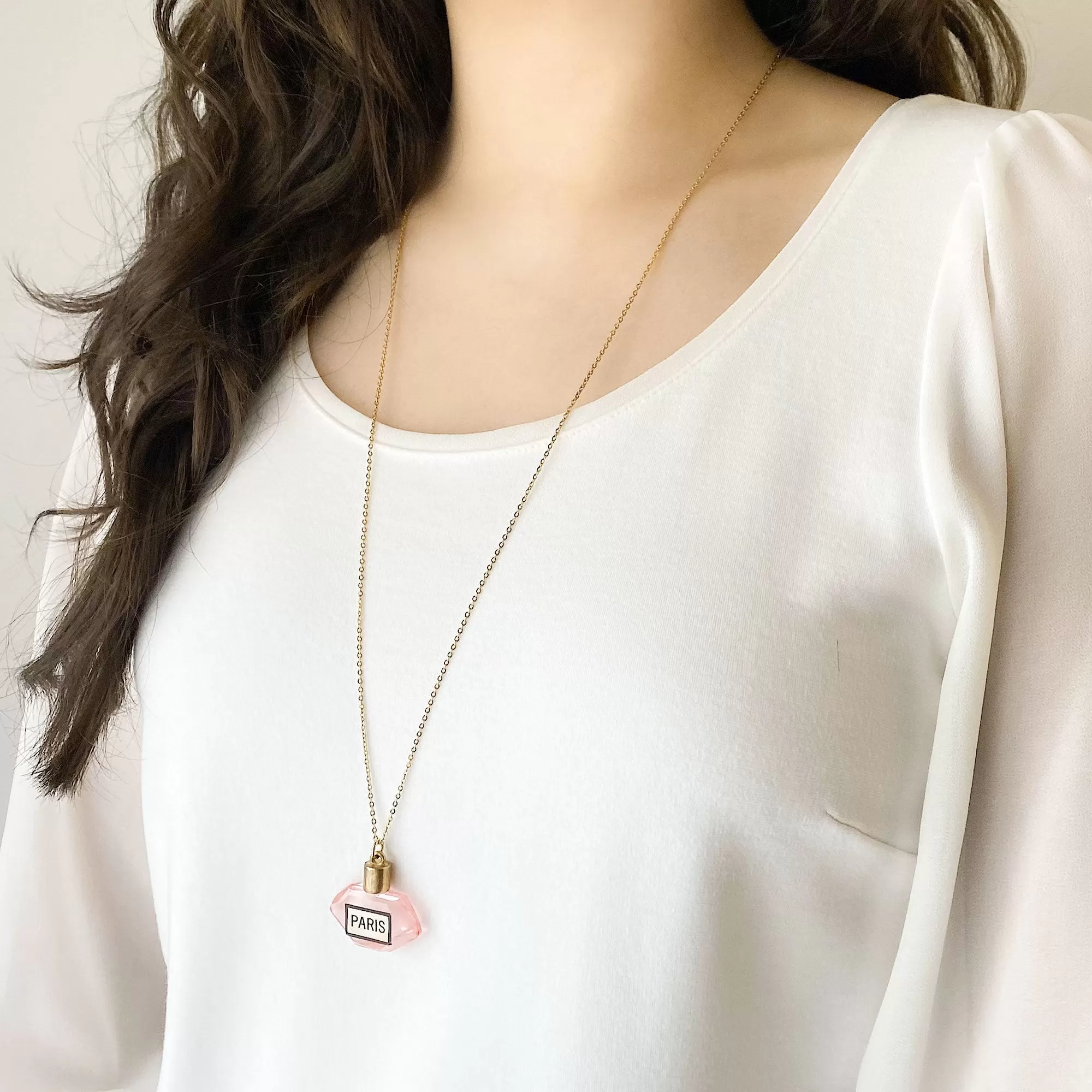 GEMMA Paris pink perfume pendant necklace