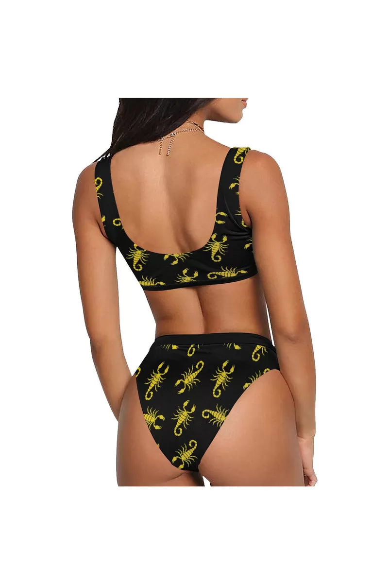 Golden Scorpion Sport Top & High-Waisted Bikini Swimsuit