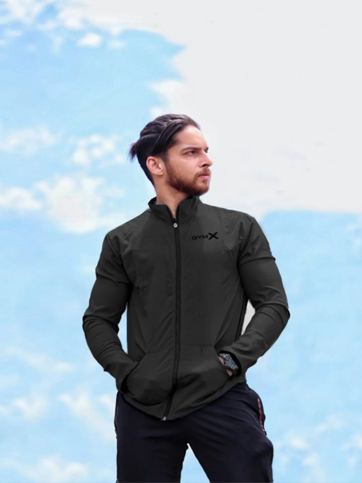 GymX Carbon Grey Summer Windcheater